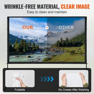 Schermo per Proiezione Esterna 100 Pollici 16:9 4K 1080 HD, Schermo in PET Cristallino Senza Pieghe con Supporto, Schermo Premium per Proiettore - Product Image 3
