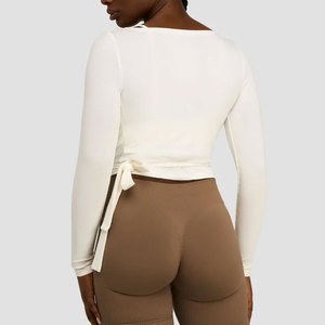 Camiseta de Yoga de Manga Larga Ajustada, Largo Regular, Ropa Deportiva para Mujer, Secado Rápido, Ecológica, Ajuste Ceñido al Cuerpo - Product Image 2