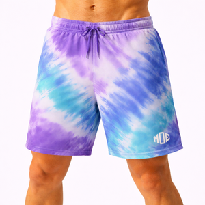 Pantalones Cortos Deportivos para Hombre con Estampado Tie Dye, de Poliéster, con Cordón Ajustable, para Gimnasio y Entrenamiento, Ropa Deportiva, Logotipo Personalizado, Suministro al por Mayor - Product Image 1