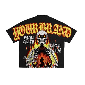 <b>Custom</b> Wholesale Vintage Graphic 100% Cotton Streetwear Dtg Printed Oversized Boxy Cropped t <b>Shirt</b> Men - Product Image 4