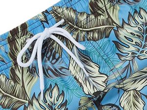 Short de bain pour homme en polyester/coton extensible à imprimé tortue, séchage rapide, avec cordon de serrage, décontracté, pour la plage, motif bleu, taille mi-haute - Product Image 5
