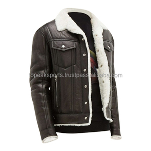 Vestes d'hiver chauffantes en cuir de mouton noir pour hommes, modèle 2026, les plus vendues, écologiques, 100 % haute qualité, faible MOQ - Product Image 4
