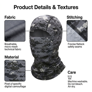 Hot Selling Latest Design OEM Custom Logo Digital Camo Mesh Waterproof Breathable Fishing Full Head Face Cover Balaclava - Product Image 5