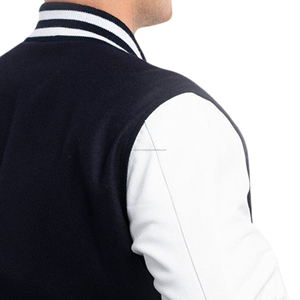 Chaqueta Universitaria Personalizada Unisex, Estilo Varsity, de Lana y Cuero, con Cierre, Bordado, Parches Frontales, Estilo Retro, Uniforme de Premiación Universitaria - Product Image 4