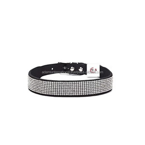 Elegant Quality <b>Bling</b> Crystal leather <b>Dog</b> <b>Collar</b> Wholesaler Manufacturer with S-S Hardware - Product Image 2