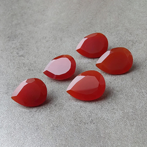 Ónix Rojo Natural, Corte Facetado en Forma de Pera, Calibrado, Piedra Preciosa Natural Suelta al por Mayor - Product Image 2