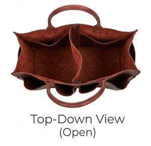 Brown Leather Tool Bag and baby organizer with adjustable Velcro - Product Image 3
