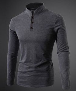 Plus Size <b>Men</b> Slim Fit <b>Henley</b> Shirt <b>Long</b> <b>Sleeve</b> Solid Knit Top Washed Autumn Stand Collar Front Logo Casual Daily Wear - Product Image 2