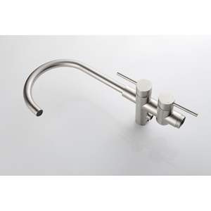 Rubinetto per vasca da bagno a flusso elevato in nichel spazzolato, miscelatore doccia montabile con doccetta, rubinetti per vasca e doccia - Product Image 5