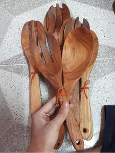 ชุดช้อนอาหารค่ำและช้อนสลัดสไตล์วินเทจคลาสสิก ทำด้วยมือ 100% น้ำหนักเบา เป็นมิตรกับสิ่งแวดล้อม ทำจากไม้สัก ผลิตในประเทศไทย - Product Image 6