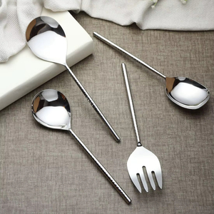 Hot Sale Silverware Eco-Friendly Stainless Steel Salad Server Set New Design Dishwasher <b>Safe</b> Salad Server Home Use Salad <b>Tools</b> - Product Image 1