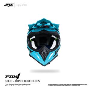 Le JPX Fox1 Solid Bondi Blue Gloss, doté d'un design élégant et d'une finition métallique audacieuse pour une protection optimale. - Product Image 1