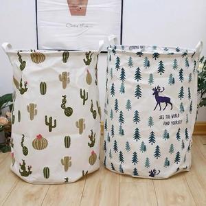 Large Capacity Foldable Cotton <b>Linen</b> Laundry <b>Basket</b> Collapsible Waterproof Lightweight Storage for Bathroom Wardrobe Toys - Product Image 1