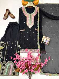 Conjunto de Salwar Kameez Elegante Bordado para Mujer con Dupatta, Traje Kurta Étnico Pakistaní para Fiestas y Eventos - Product Image 6