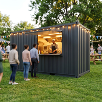 Etodevice - Restaurant modulaire en conteneur de 20 pieds, kiosque mobile de restauration rapide pour marché, foire, entreprise de restauration temporaire