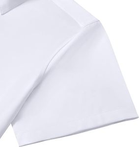 Camisa de Vestir Blanca de Manga Corta para Hombre, 100% Algodón, con Botones de Cuerno, Transpirable, Cuello Clásico, Popelina Antiarrugas, Formal, para Primavera - Product Image 4