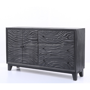 Buffet moderne en bois à 3 portes et 3 tiroirs Dernière sculpture pour rangement de cuisine Buffet de salon Meubles de maison - Product Image 4