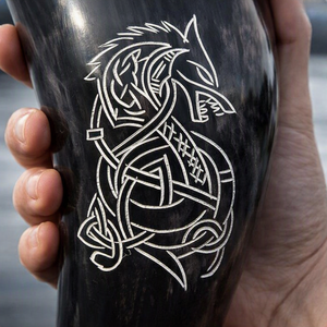 PERFECT ENTERPRISES Corne à boire en corne de buffle véritable, design attrayant, polie, écologique, en forme de corne viking naturelle, artisanale - Product Image 2