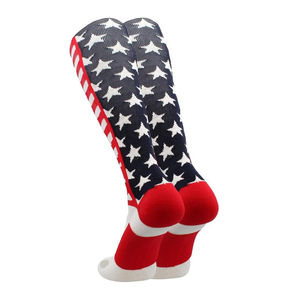 Chaussettes de sport professionnelles personnalisées, antidérapantes, à rayures, chaussettes de compression athlétiques avec amorti personnalisé - Product Image 4