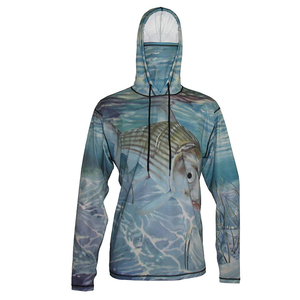 Sudadera con Capucha para Pesca para Hombre, Estampado Completo con Diseño de Peces, Protección UPF 50 Anti-UV, Manga Larga, Ropa para Actividades al Aire Libre - Product Image 1