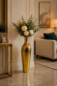 Modern Stainless Steel Floor Vase Tall Decorative Metal Flower Vase for Living Room Bedroom Entryway Office Wedding <b>Home</b> Decor - Product Image 6