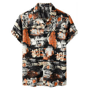 Men Quick Dry Cotton Satin ODM Hawaiian Beach <b>Shirt</b> Tropical Summer Short Sleeve Vacation Resort Fashion Top - Product Image 3