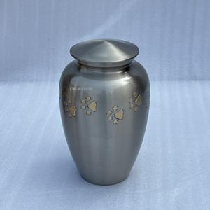 High Quality Pet Urns for Ashes Paw Engraved Brass Cremation Urns for Pet Ashes Brass Pewter Urn with Handcrafted Paw - Product Image 4
