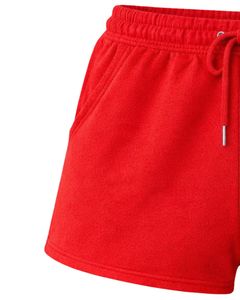 Shorts en polaire rouges personnalisés pour femmes avec motif cœur en relief, taille élastique, décontractés, fabricant sur mesure, fournisseur en gros, OEM, en vrac - Product Image 3