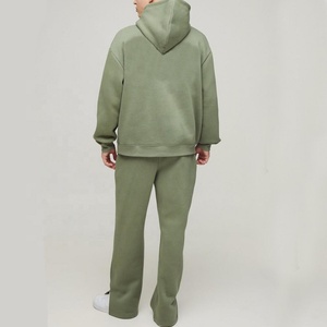 กางเกงวอร์มผ้าฝ้ายสีเขียวมะกอกแบบ unisex มีเชือกผูกเอว สีพื้น ทรงลำลอง ความยาวเต็มตัว มีกระเป๋าข้าง เหมาะสำหรับใส่ในฤดูใบไม้ร่วง - Product Image 2