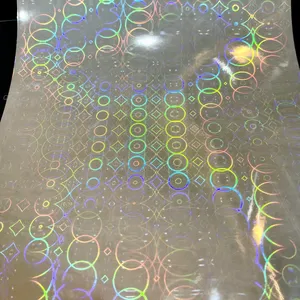 Película Holográfica Transparente Circular de Alta Calidad, Rollo de Vinilo Autoadhesivo con Efecto Arcoíris para Impresión de Etiquetas de Marca y Proyectos - Product Image 2