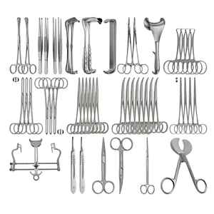 Lot de 50 instruments chirurgicaux personnalisés pour césarienne, en acier inoxydable de qualité allemande, incluant des écarteurs abdominaux manuels et des pinces chirurgicales - Product Image 1