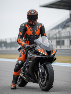 Traje de Motociclismo de Cuero Flame Armor – Traje de Piloto Personalizado - Product Image 3