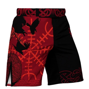 Shorts MMA tendance et fonctionnels 100 % polyester avec fermeture à crochet, durables, respirants, imprimés par transfert thermique, légers, logo personnalisé - Product Image 4