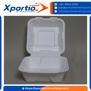 Caja de Alimentos Desechable de Alta Rigidez con Compartimento Único, Fabricada con Bagazo Blanco Premium, Certificada por la FDA y la BPI, Marca Xportio International - Product Image 3
