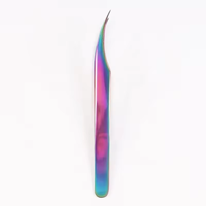 แหนบติดขนตา Diamond Grip Lash Tweezers แบรนด์ส่วนตัว ผลิตจากสแตนเลส ปลายหยักละเอียด ทนทาน มุม 45/90 องศา แบบด้าน สำหรับต่อขนตาแบบวอลลุ่ม - Product Image 3