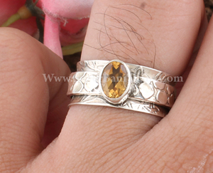 Bague de mariage en citrine naturelle, argent sterling 925, pierre précieuse jaune pour femme, pierre de naissance de novembre, bijoux fins, vente en gros - Product Image 4