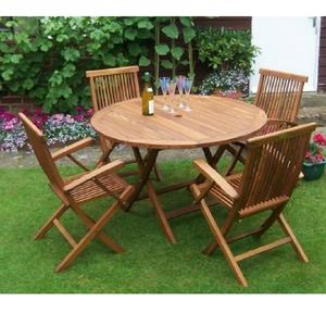 Mesa de comedor de jardín para exteriores, estilo bistro, de madera de teca estadounidense, fabricada en Indonesia, muebles de madera maciza. - Product Image 1