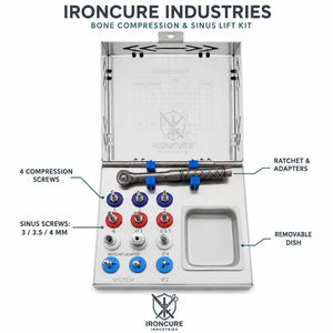 Kit de compression osseuse et de lifting de sinus pour implants dentaires, 13 pièces, avec vis d'expansion, clé à cliquet et adaptateurs - Product Image 2