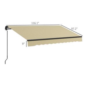 Tenda da Sole Estensibile in Lega di Alluminio per Finestre e Porte, Operazione Manuale, Copertura per Balcone e Patio con Protezione dalla Pioggia in PC Rivestito - Product Image 2