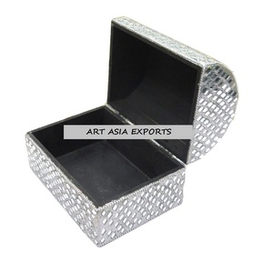 Handmade Mirror Work Silver Jewelry Box Decorative Ring Organizer Storage Case for Home Gift Bulk Supply - Product Image 3