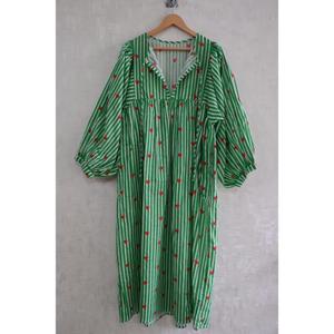 Handmade Cotton Hand Block Print Boho Maxi <b>Dress</b> <b>Women's</b> Breathable Washable Eco-Friendly Summer Wear - Product Image 3