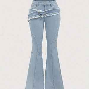 HAMIO SPORTS Últimas Novedades en Jeans de Mezclilla para Mujer, Pantalones Acampanados a la Moda, Cintura Alta, Impermeables, para Invierno - Product Image 1