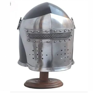 Casque d'armure médiéval en acier, type bascinette, à face ouverte et finition polie lisse, disponible à prix de gros - Product Image 4