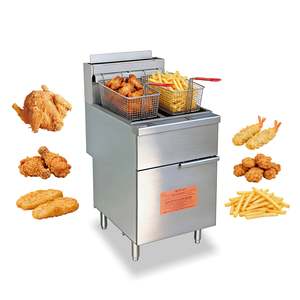 เครื่องทอดแก๊สเชิงพาณิชย์ 30,000 BTU/H NG ขนาด 50 ปอนด์ ทำจากสแตนเลส พร้อมหัวเตา 4 หัว รับประกัน 1 ปี - Product Image 3