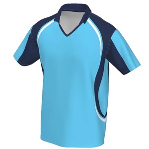 เสื้อโปโลสีน้ำเงินกรมท่า สีเขียวอมฟ้า สีเหลือง สำหรับกีฬา แบบสั่งทำพิเศษ ผู้ผลิตเสื้อทีมคริกเก็ต เสื้อฟุตบอล โพลีเอสเตอร์ 100% - Product Image 3