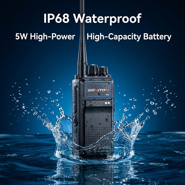 Long Range IP68 Waterproof Intercom 5W High-Power Analog Walkie Talkie VHF High-Capacity Battery Two Way Radios for Outdoor Trip