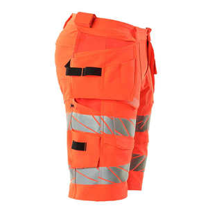 Shorts de travail haute visibilité pour hommes, réfléchissants, multi-poches, séchage rapide, respirants, pour la construction - Product Image 2