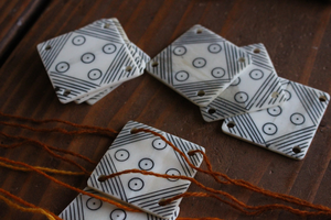 Bande de métier à tisser Inkle en os naturel, écologique, polie, étanche, faite à la main, moderne, pour bricolage, avec design imitation antique - Product Image 5