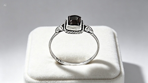 Anillo de Ónix Negro Chapado en Plata 925 de R Art Palace, Anillo de Piedras Preciosas Vintage Unisex para Uso Diario - Product Image 2