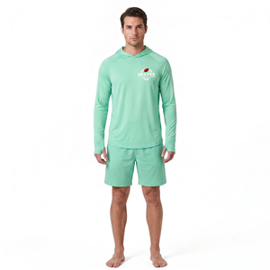 Quick Dry Unisex Solid Raglan Hooded Fishing Wear Long Sleeve <b>Top</b> <b>with</b> <b>Thumb</b> <b>Holes</b> - Product Image 1